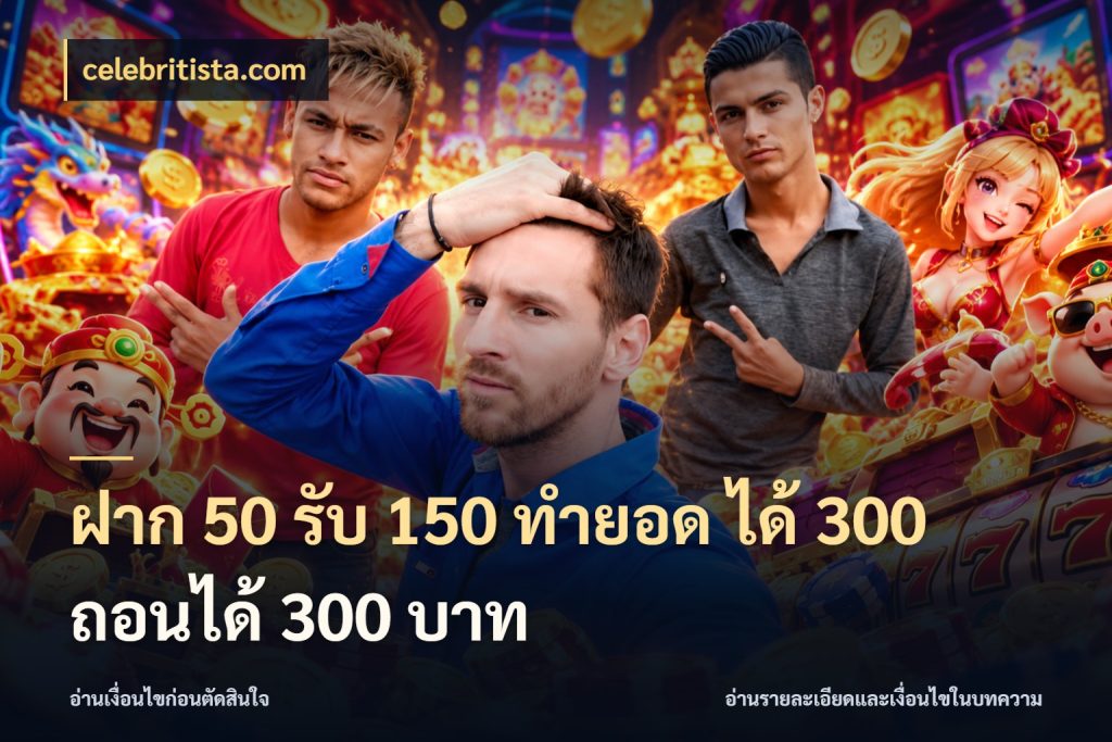 ฝาก 50 รับ 150 ทํายอด ได้ 300 ถอนได้ 300 บาท celebritista.com จับคู่โบนัสกับสไตล์เกมที่ชอบ