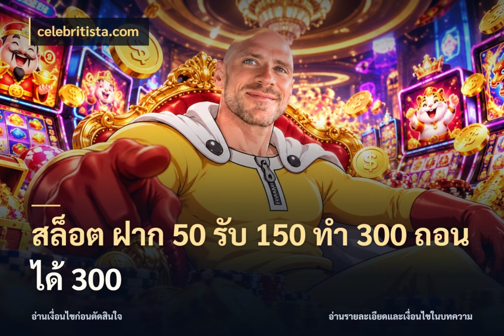 สล็อต ฝาก 50 รับ 150 ทํา 300 ถอนได้ 300 โปรกับเกมที่ชอบเลือกให้ตรงสไตล์ กับ celebritista.com