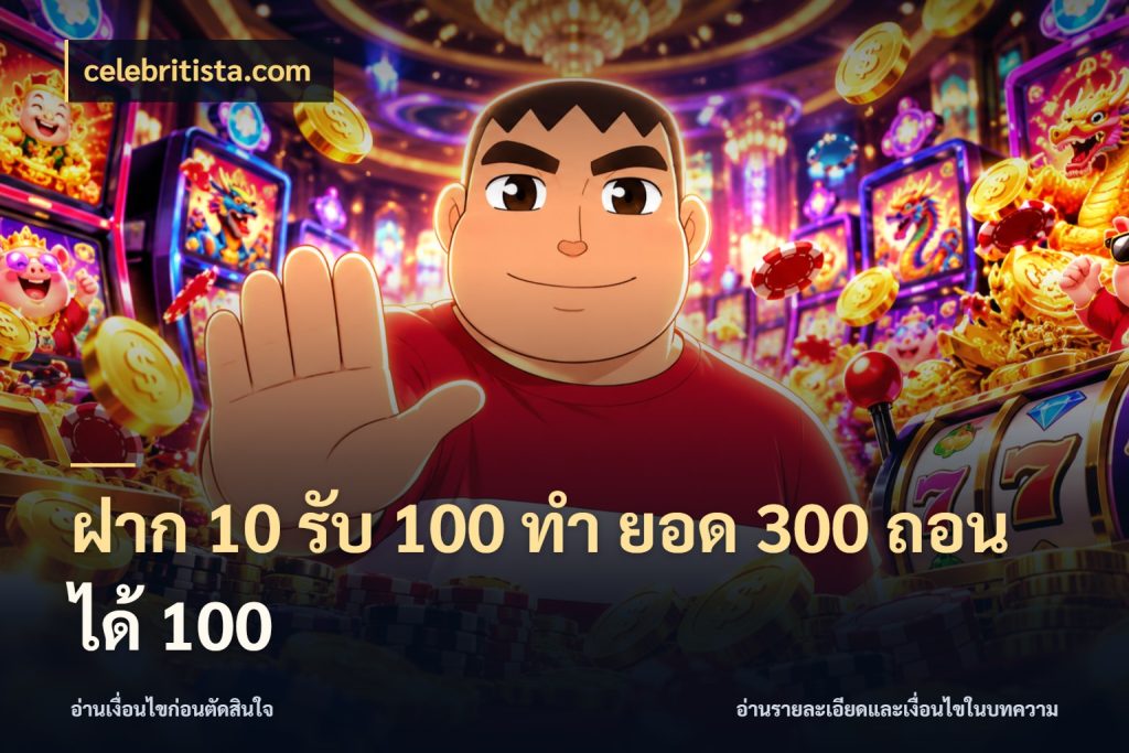 ฝาก 10 รับ 100 ทํา ยอด 300 ถอนได้ 100 เปิดมุมโปรให้เข้ากับเกมแนวโปรด สไตล์ celebritista.com