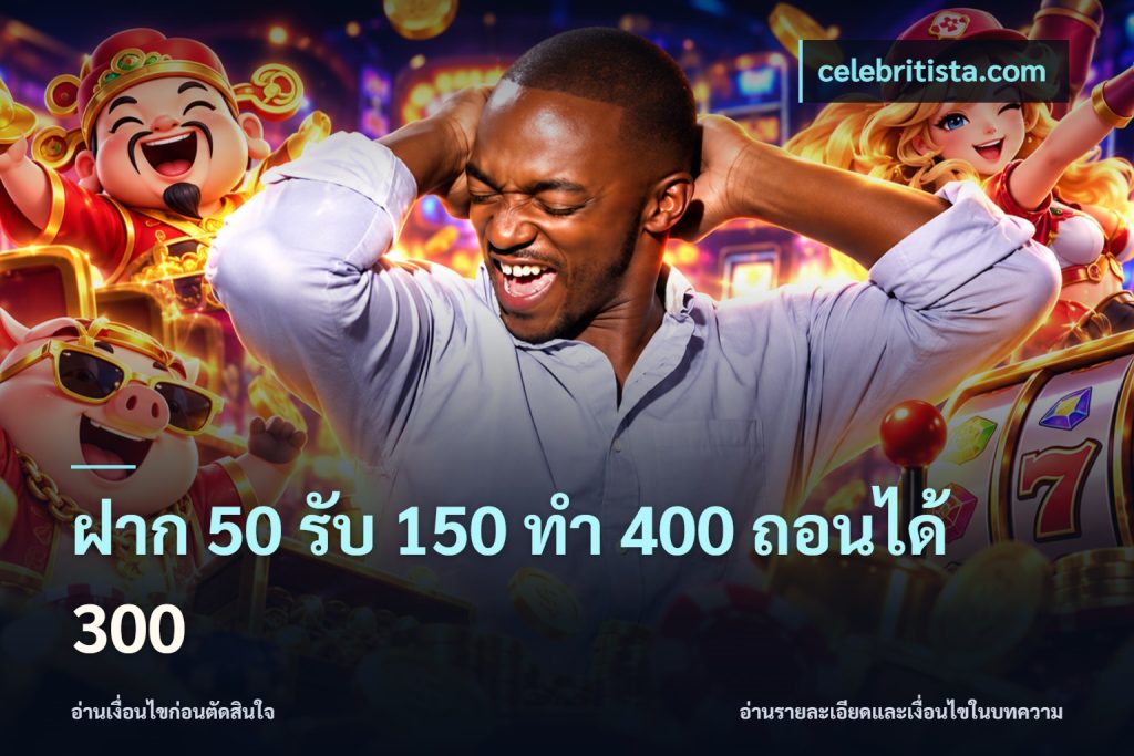 ฝาก 50 รับ 150 ทํา 400 ถอนได้ 300