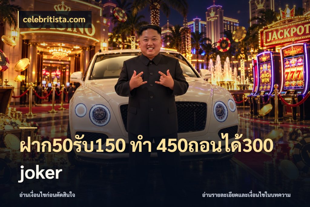 ฝาก50รับ150 ทํา 450ถอนได้300 joker จับคู่โบนัสกับสไตล์เกมที่ชอบ ในมุม celebritista.com