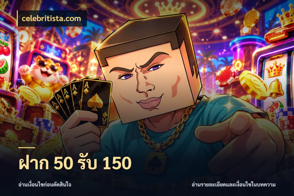 ฝาก 50 รับ 150 รูปแบบโบนัสกับสิทธิ์ของสายเกม ในมุม celebritista.com