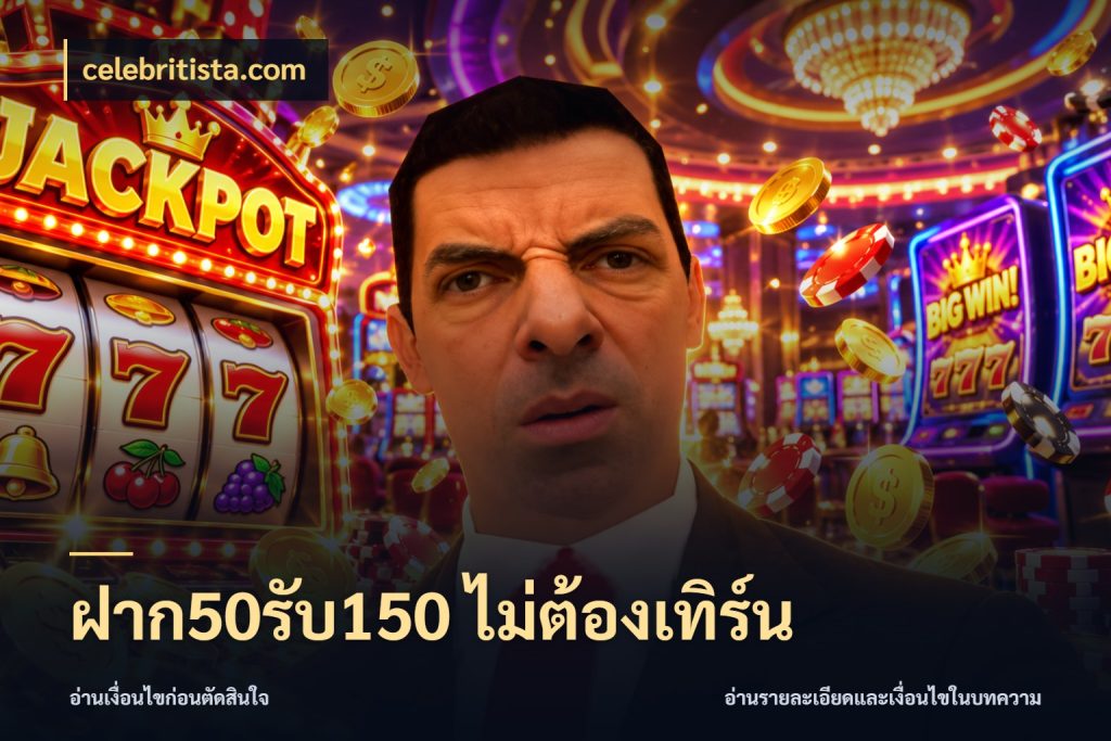 ฝาก50รับ150 ไม่ต้องเทิร์น สีสันของโปรฝากและยอดรับ กับ celebritista.com