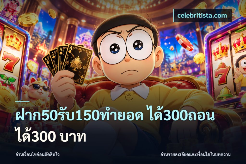 ฝาก50รับ150ทํายอด ได้300ถอนได้300 บาท