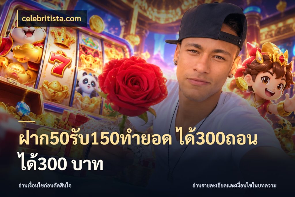 ฝาก50รับ150ทํายอด ได้300ถอนได้300 บาท ยอดฝากและยอดรับในมุมของคนชอบลุ้น ในมุม celebritista.com
