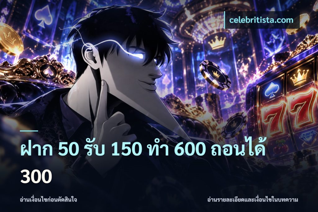 ฝาก 50 รับ 150 ทํา 600 ถอนได้ 300