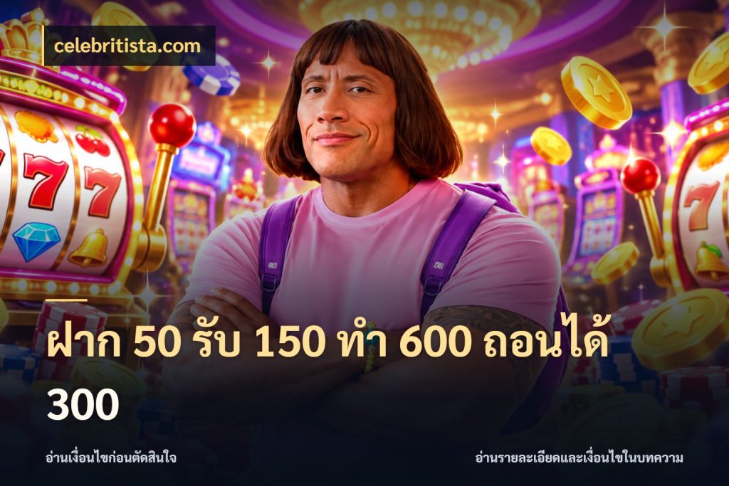 ฝาก 50 รับ 150 ทํา 600 ถอนได้ 300 จุดเด่นของเครดิตที่คนชอบเกมอยากรู้ ในมุม celebritista.com