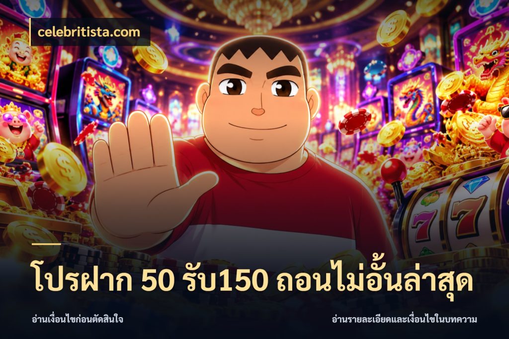โปรฝาก 50 รับ150 ถอนไม่อั้นล่าสุด celebritista.com ยอดฝากและยอดรับในมุมของคนชอบลุ้น