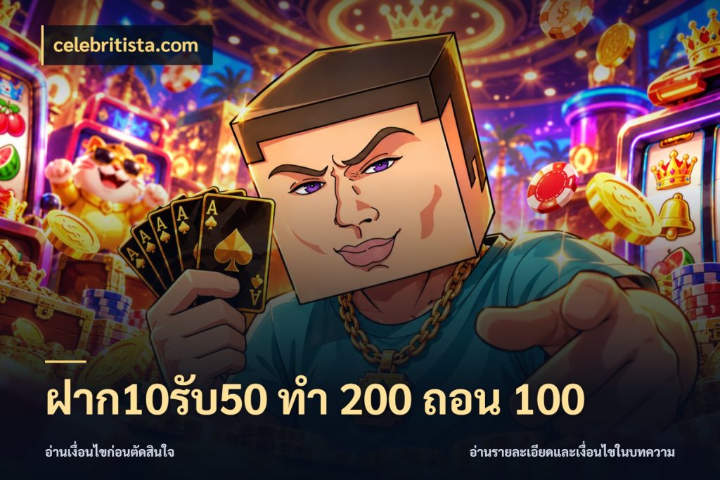ฝาก10รับ50 ทํา 200 ถอน 100 เปิดมุมโปรให้เข้ากับเกมแนวโปรด กับ celebritista.com