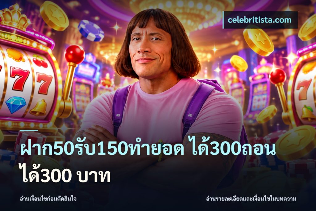 ฝาก50รับ150ทำยอด ได้300ถอนได้300 บาท