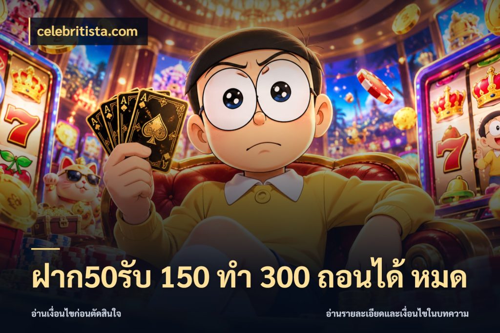 ฝาก50รับ 150 ทำ 300 ถอนได้ หมด จุดเด่นของเครดิตที่คนชอบเกมอยากรู้ กับ celebritista.com