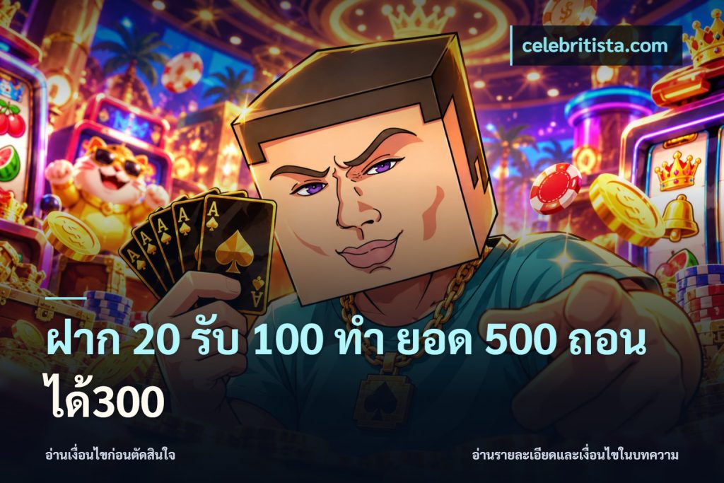 ฝาก 20 รับ 100 ทํา ยอด 500 ถอนได้300