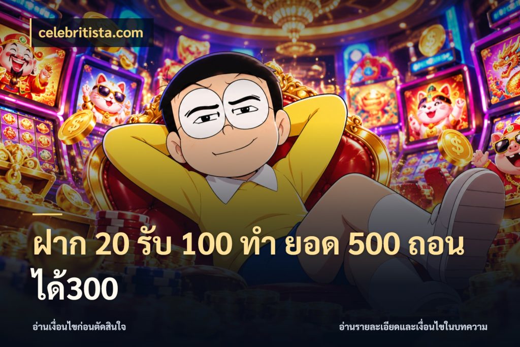 ฝาก 20 รับ 100 ทํา ยอด 500 ถอนได้300 โปรกับเกมที่ชอบเลือกให้ตรงสไตล์ สไตล์ celebritista.com